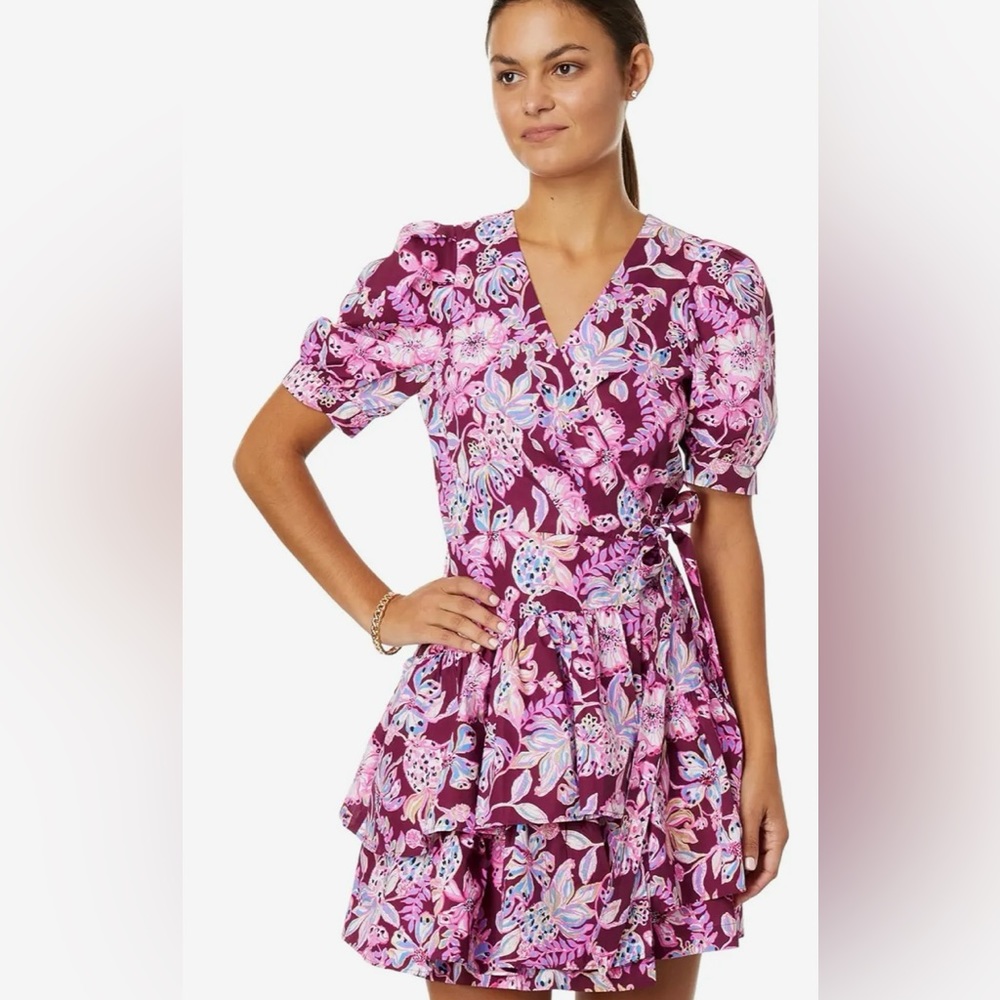 Lilly Pulitzer Alexandria Elbow Sleeve Cotton Wrap Dress